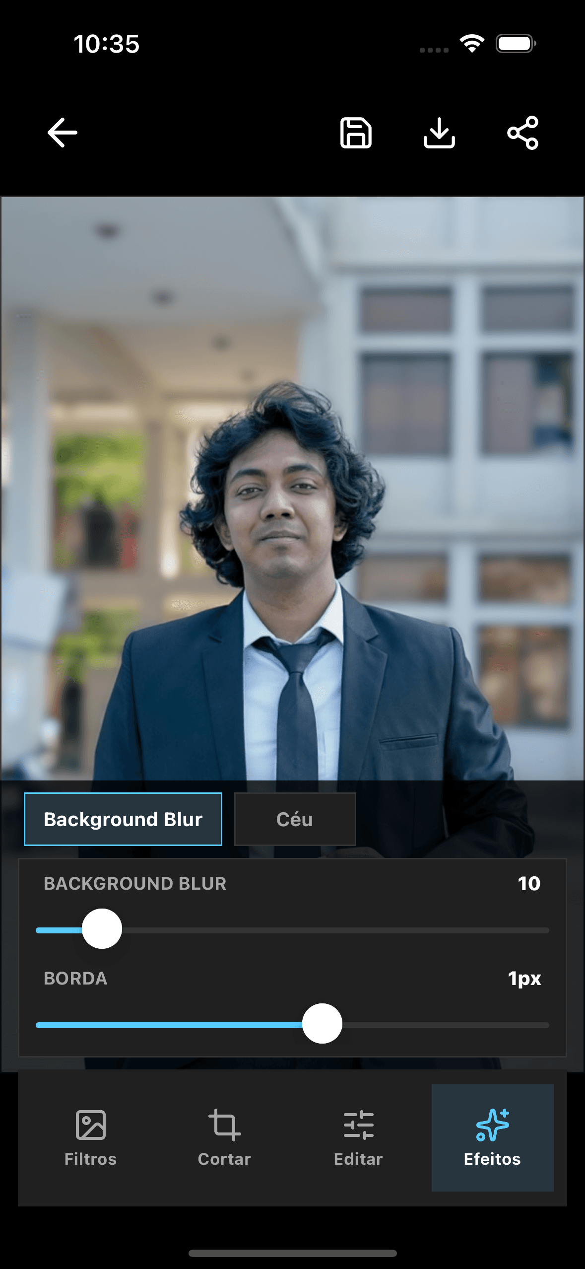 Blur com recorte