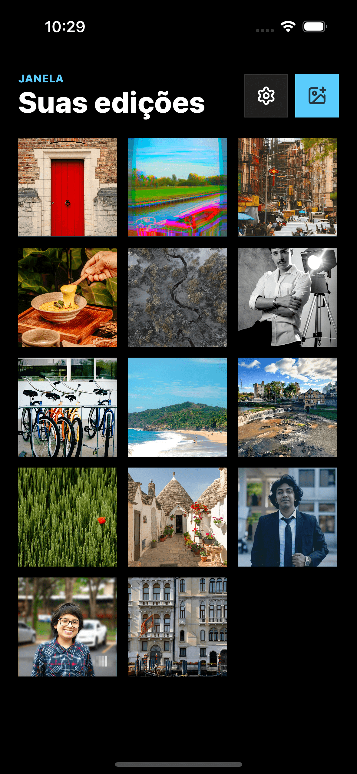 Galeria de edições do Janela